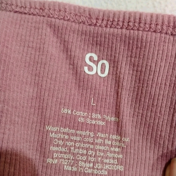 SO Women's Dusty Pink Ruched Crop Top - Picture 2 of 7